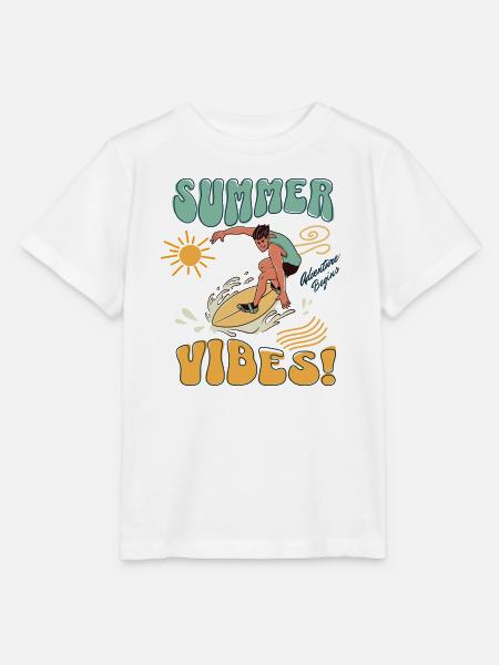 Summer Vibes Surfer - Stanley/Stella Kinder T-Shirt MINI CREATOR - Weiß