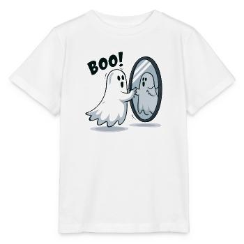 Boo Spiegelgeist im Spiegel - Stanley/Stella Kinder T-Shirt MINI CREATOR  - Weiß - Vorne - Maike (125cm)
