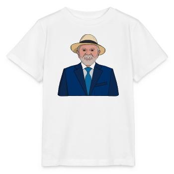 Präsident Lula da Silva Art – brasilianischer Führer - Stanley/Stella Kinder T-Shirt MINI CREATOR  - Weiß - Vorne - Maike (125cm)