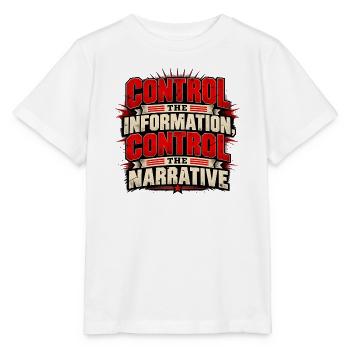 Kontrolliere die Informationen, kontrolliere die Erzählung - Stanley/Stella Kinder T-Shirt MINI CREATOR  - Weiß - Vorne - Maike (125cm)