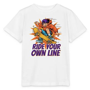 Skateboard Ride Your Own Line Cartoon Streetwear - Stanley/Stella Kinder T-Shirt MINI CREATOR  - Weiß - Vorne - Maike (125cm)