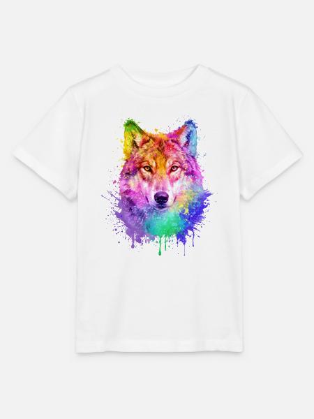 Wolf Aquarell Illustration - Stanley/Stella Kinder T-Shirt MINI CREATOR  - Weiß