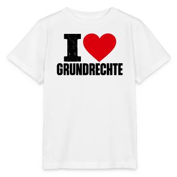 I Love Grundrechte – Rotes Herz für Demokratie - Stanley/Stella Kinder T-Shirt MINI CREATOR  - Weiß - Vorne - Maike (125cm)