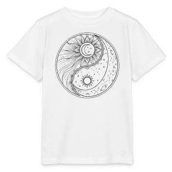 Celestial Yin Yang Sonne Mond Sternbilder - Stanley/Stella Kinder T-Shirt MINI CREATOR  - Weiß - Vorne - Maike (125cm)