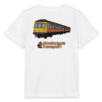 Vintage-Strathclyde-Zuggrafik - Stanley/Stella Kinder T-Shirt MINI CREATOR  - Weiß - Vorne - Maike (125cm)