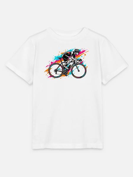 Neon-Splash Radfahrer - Stanley/Stella Kinder T-Shirt MINI CREATOR  - Weiß