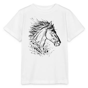 Pferdekopf - Stanley/Stella Kinder T-Shirt MINI CREATOR  - Weiß - Vorne - Maike (125cm)