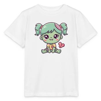 Süßes Zombie-Baby mit Nähten und gebrochenem Herzen - Stanley/Stella Kinder T-Shirt MINI CREATOR  - Weiß - Vorne - Maike (125cm)