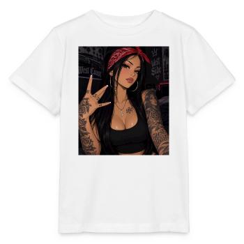Bandana Glam Tattoo Queen - Stanley/Stella Kinder T-Shirt MINI CREATOR  - Weiß - Vorne - Maike (125cm)