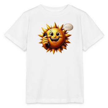 Sonnenlächeln am Telefon - Stanley/Stella Kinder T-Shirt MINI CREATOR  - Weiß - Vorne - Maike (125cm)