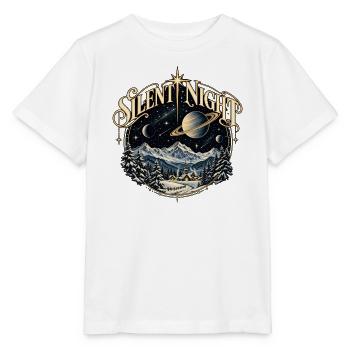 Silent Night - Saturn and Stars - Stanley/Stella Kinder T-Shirt MINI CREATOR  - Weiß - Vorne - Maike (125cm)