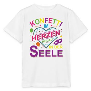 Konfetti im Herzen Helau in der Seele - Stanley/Stella Kinder T-Shirt MINI CREATOR  - Weiß - Vorne - Maike (125cm)