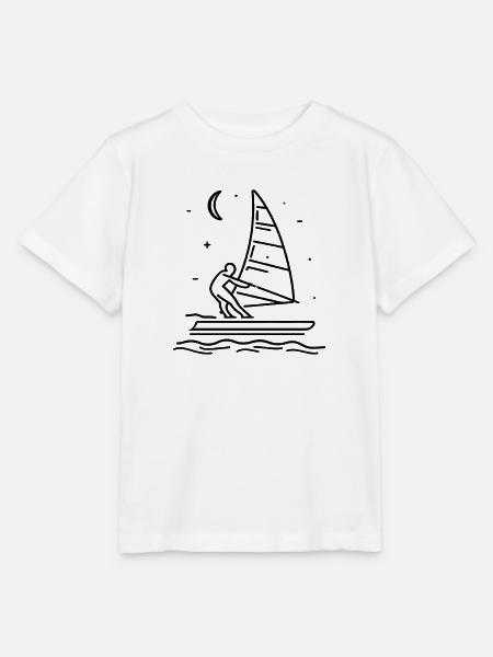 Windsurfen Skizze - Stanley/Stella Kinder T-Shirt MINI CREATOR  - Weiß