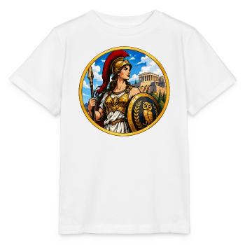 Griechische Kriegerin mit Speer - Stanley/Stella Kinder T-Shirt MINI CREATOR  - Weiß - Vorne - Maike (125cm)