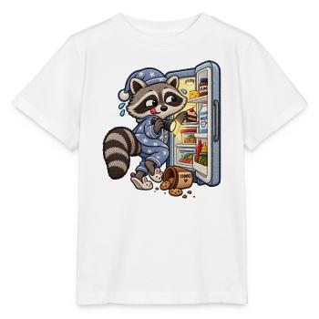 Waschbär auf nächtlicher Snacktour - Stanley/Stella Kinder T-Shirt MINI CREATOR  - Weiß - Vorne - Maike (125cm)