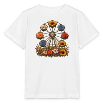 Florales Riesenrad – Volksfest & Alpenblumen - Stanley/Stella Kinder T-Shirt MINI CREATOR  - Weiß - Vorne - Maike (125cm)