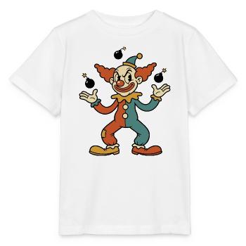 Vintage-Cartoon-Clown, der Bomben jongliert - Stanley/Stella Kinder T-Shirt MINI CREATOR  - Weiß - Vorne - Maike (125cm)