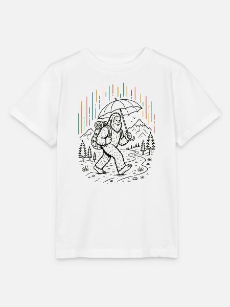 Sasquatch Regenschirm-Wanderung - Stanley/Stella Kinder T-Shirt MINI CREATOR - Weiß