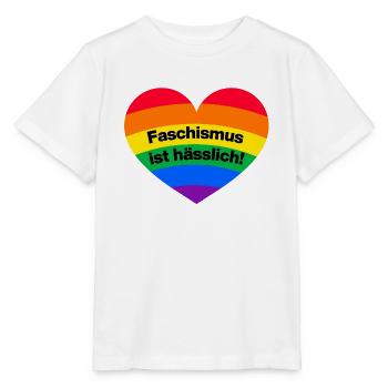 FASCHISMUS IST HÄSSLICH, NIE WIEDER IST JETZT - Stanley/Stella Kinder T-Shirt MINI CREATOR  - Weiß - Vorne - Maike (125cm)
