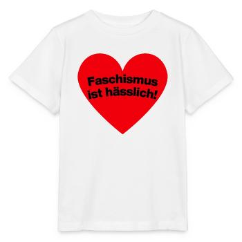 FASCHISMUS IST HÄSSLICH, NIE WIEDER IST JETZT - Stanley/Stella Kinder T-Shirt MINI CREATOR  - Weiß - Vorne - Maike (125cm)