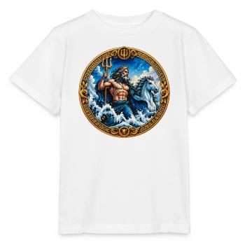 Poseidon auf rauen Wellen - Stanley/Stella Kinder T-Shirt MINI CREATOR  - Weiß - Vorne - Maike (125cm)
