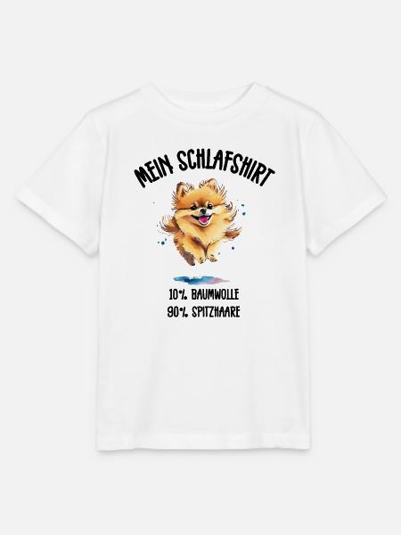Zwergspitz Springend Schlafshirt - Stanley/Stella Kinder T-Shirt MINI CREATOR - Weiß