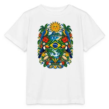 Brasilien | Amazonas, Tukane & Samba - Stanley/Stella Kinder T-Shirt MINI CREATOR  - Weiß - Vorne - Maike (125cm)