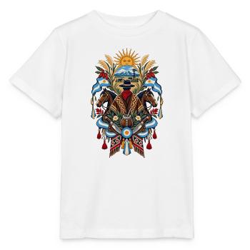 Argentinien | Gaucho, Pampa & Mate - Stanley/Stella Kinder T-Shirt MINI CREATOR  - Weiß - Vorne - Maike (125cm)