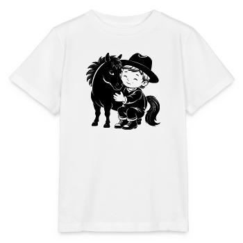 Cowboyboy-Pony - Stanley/Stella Kinder T-Shirt MINI CREATOR  - Weiß - Vorne - Maike (125cm)