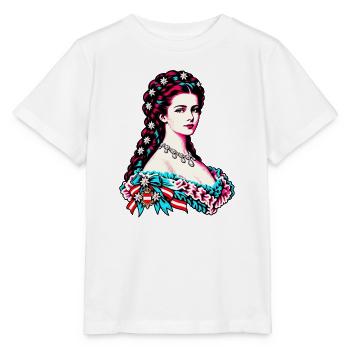 Kaiserin Österreich Pop Art mit Edelweiß - Stanley/Stella Kinder T-Shirt MINI CREATOR  - Weiß - Vorne - Maike (125cm)
