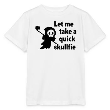 Skelett-Selfie mit Selfie-Stick - Stanley/Stella Kinder T-Shirt MINI CREATOR  - Weiß - Vorne - Maike (125cm)