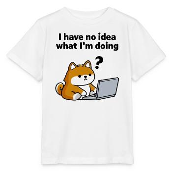 Hund am Laptop – Keine Ahnung - Stanley/Stella Kinder T-Shirt MINI CREATOR  - Weiß - Vorne - Maike (125cm)