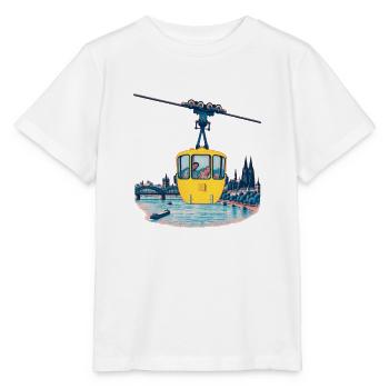 Kölner Seilbahn Risograph - Stanley/Stella Kinder T-Shirt MINI CREATOR  - Weiß - Vorne - Maike (125cm)