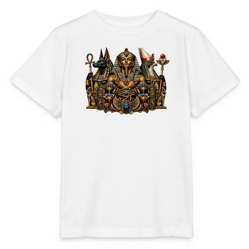 Pharao mit Anubis & Horus – Ägypten - Stanley/Stella Kinder T-Shirt MINI CREATOR  - Weiß - Vorne - Maike (125cm)