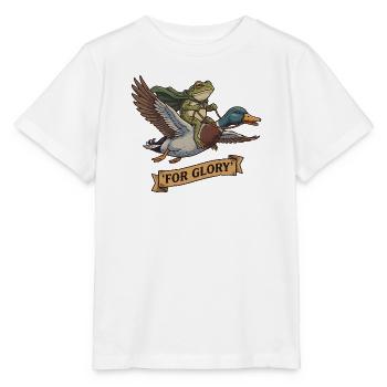 For Glory Frosch Reitet Ente Lustig Vogel Motiv - Stanley/Stella Kinder T-Shirt MINI CREATOR  - Weiß - Vorne - Maike (125cm)