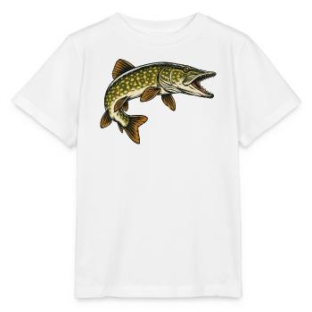 Hecht Raubfisch Angeln - Stanley/Stella Kinder T-Shirt MINI CREATOR  - Weiß - Vorne - Maike (125cm)