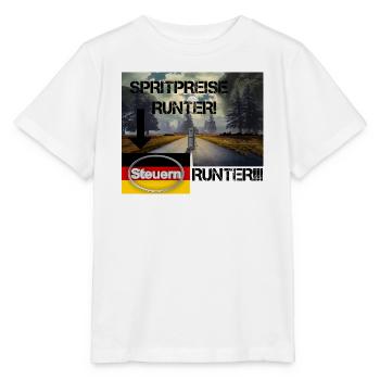 Spritpreise Runter! – Steuerlast senken!!! - Stanley/Stella Kinder T-Shirt MINI CREATOR  - Weiß - Vorne - Maike (125cm)