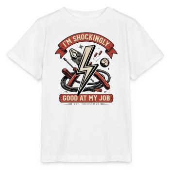 Unglaublich gut in meinem Job – Elektriker-T-Arbeitskleidung - Stanley/Stella Kinder T-Shirt MINI CREATOR  - Weiß - Vorne - Maike (125cm)