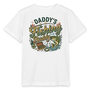Daddy's Fishing Buddy Outdoor-Campingsee - Stanley/Stella Kinder T-Shirt MINI CREATOR  - Weiß - Vorne - Maike (125cm)