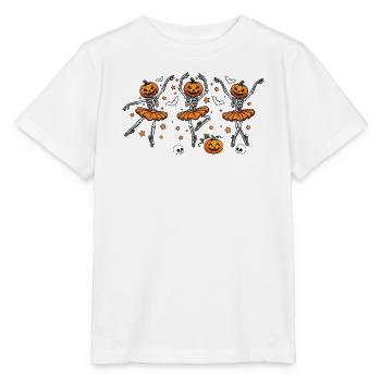 Ballett-Kürbisskelett Halloween - Stanley/Stella Kinder T-Shirt MINI CREATOR  - Weiß - Vorne - Maike (125cm)
