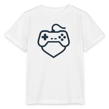 Retro Controller Silhouette – Clean Gamer-Shirt - Stanley/Stella Kinder T-Shirt MINI CREATOR  - Weiß - Vorne - Maike (125cm)