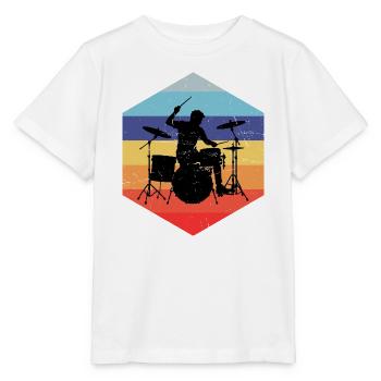 Geschenkidee für den Drummer mit Schlagzeugspielen - Stanley/Stella Kinder T-Shirt MINI CREATOR  - Weiß - Vorne - Maike (125cm)