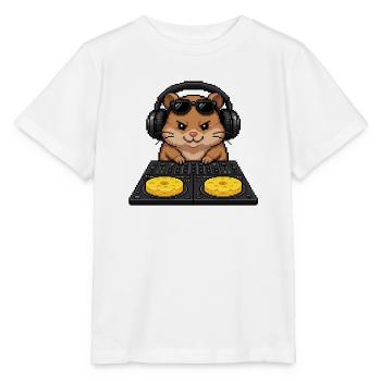 Hamster DJ - Cheese Lustig 32 Bit - Stanley/Stella Kinder T-Shirt MINI CREATOR  - Weiß - Vorne - Maike (125cm)