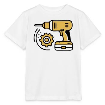 Akkuschrauber Werkzeug Icon - Stanley/Stella Kinder T-Shirt MINI CREATOR  - Weiß - Vorne - Maike (125cm)