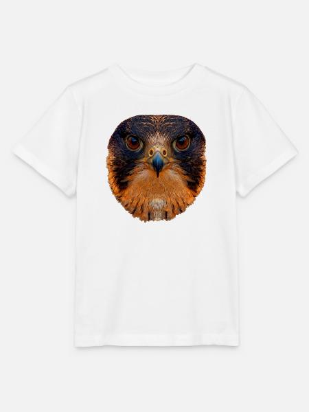 Falken Kopf im Flammenlicht - Stanley/Stella Kinder T-Shirt MINI CREATOR  - Weiß