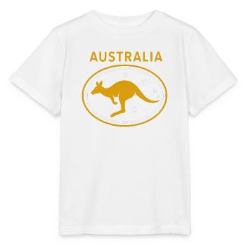 Australia - Australien - Down Under - Känguru - Stanley/Stella Kinder T-Shirt MINI CREATOR  - Weiß - Vorne - Maike (125cm)