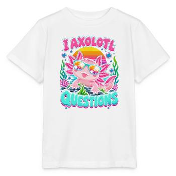 Axolotl am Strand mit Sonnenbrille - Stanley/Stella Kinder T-Shirt MINI CREATOR  - Weiß - Vorne - Maike (125cm)