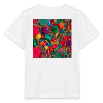 Farbige Stiche: Textilwerkstatt Sparkle - Stanley/Stella Kinder T-Shirt MINI CREATOR  - Weiß - Vorne - Maike (125cm)
