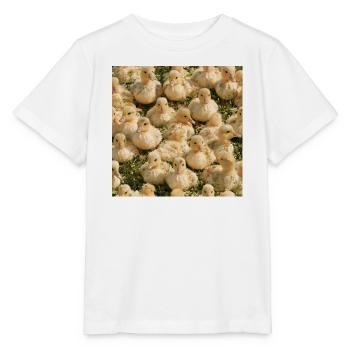 Gelbe Entenküken auf Gras - Stanley/Stella Kinder T-Shirt MINI CREATOR  - Weiß - Vorne - Maike (125cm)