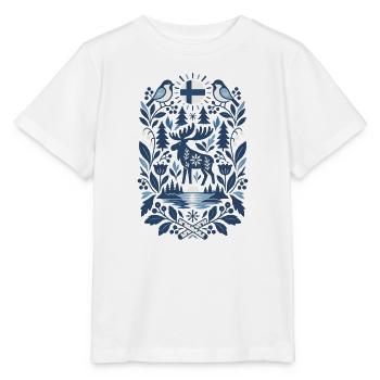 Finnland | Elch, Seen & Nordische Natur - Stanley/Stella Kinder T-Shirt MINI CREATOR  - Weiß - Vorne - Maike (125cm)